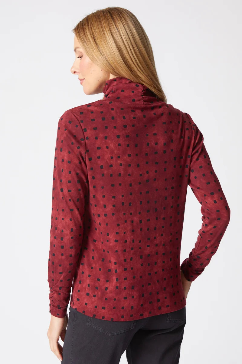 RUCHED TURTLENECK TOP | TIE-DYE-Tops-HABITAT-Coriander
