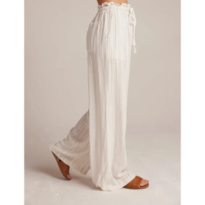 RUFFLE WAIST WIDE LEG PANT-Bottoms-BELLA DAHL-Coriander