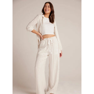 RUFFLE WAIST WIDE LEG PANT-Bottoms-BELLA DAHL-Coriander