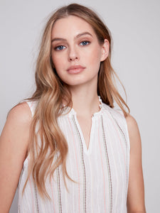 RUFFLED COLLAR TOP-Tops-CHARLIE B-Coriander