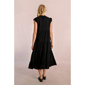 RUFFLED MAXI DRESS-Dress-MOLLY BRACKEN-Coriander