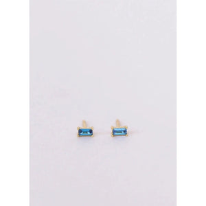 SAPPHIRE BAGUETTE STUDS-Jewellery-JAX KELLY-Coriander