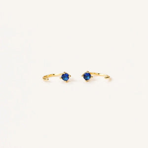 SAPPHIRE HUGGIES EARRINGS-Jewellery-JAX KELLY-Coriander