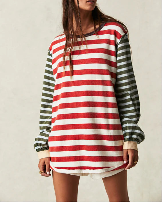 SAWYER STRIPE TEE-Tops-FREE PEOPLE-XSMALL-KELP-Coriander