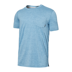 SAXX DROPTEMP TEE-Shirts & Tops-SAXX-SMALL-WASHED BLUE HEATHER-Coriander