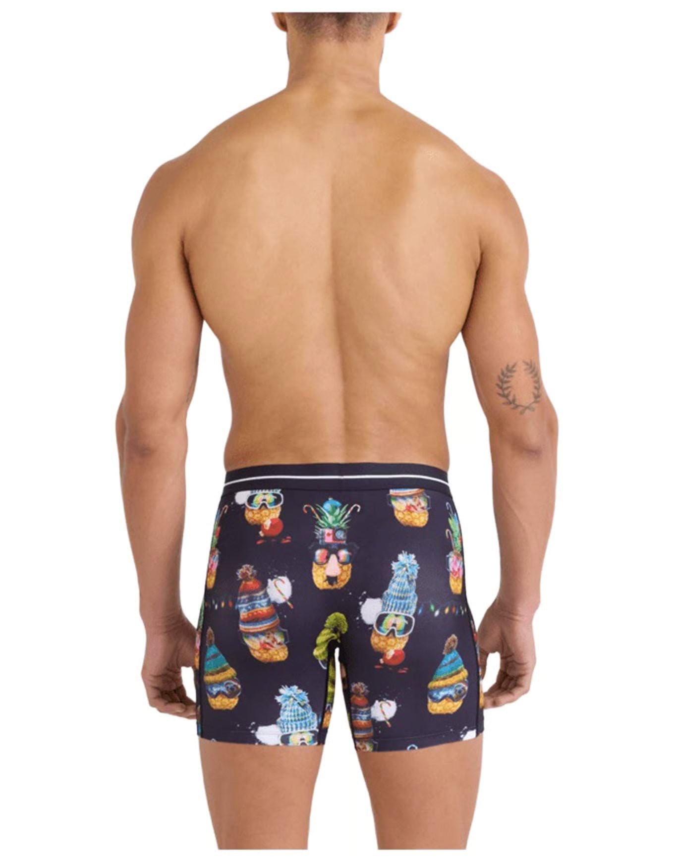 VOLT MESH BOXER BRIEF | DECK THE PINEAPPLES-BLACK