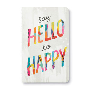 SAY HELLO TO HAPPY NOTEBOOK/JOURNAL-Books & Stationery-COMPENDIUM-Coriander