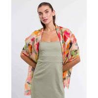 SCARF | ABSTRACT FLORAL-Scarves & Wraps-V.FRAAS SPRING/SUMMER-Coriander
