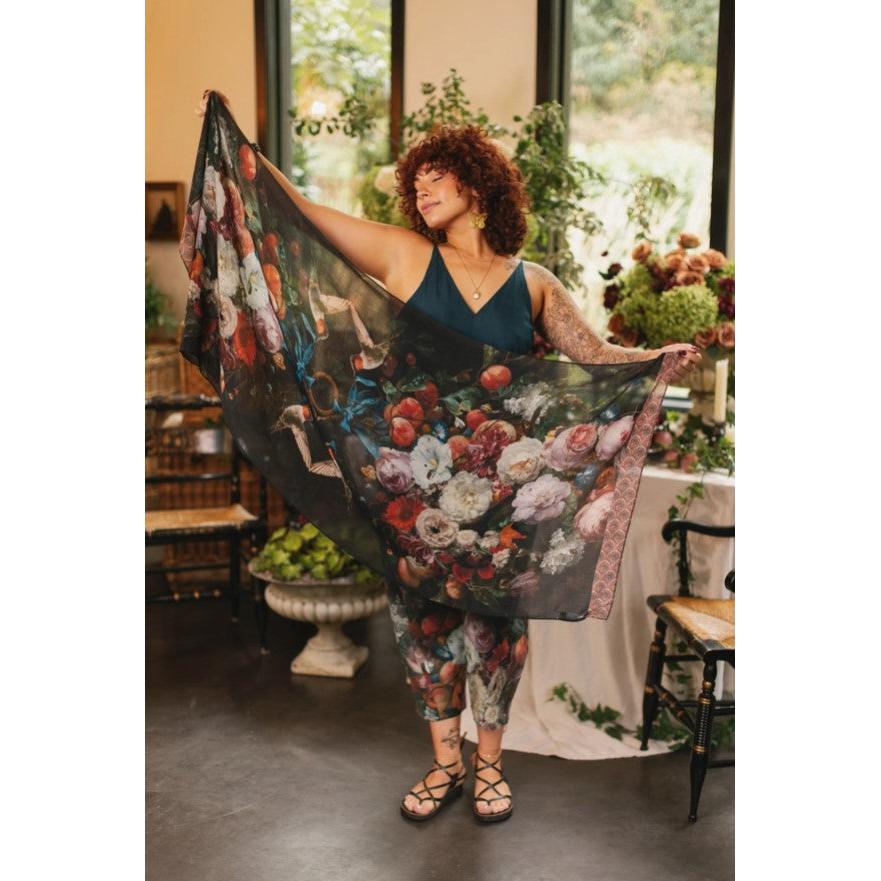 SCARF | FLIGHT OF FANCY HUMMINGBIRD-Scarves & Wraps-MARKET OF STARS-Coriander