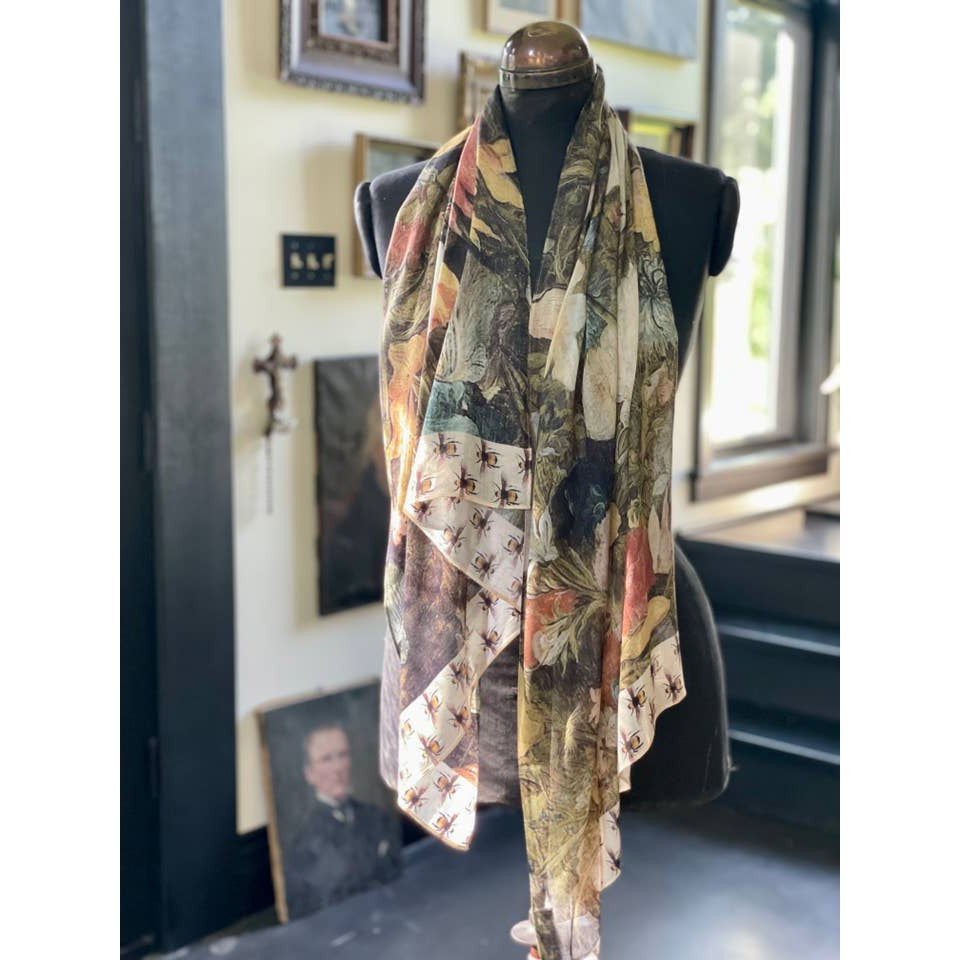 SCARF | I DREAM IN FLOWERS-Scarves & Wraps-MARKET OF STARS-Coriander