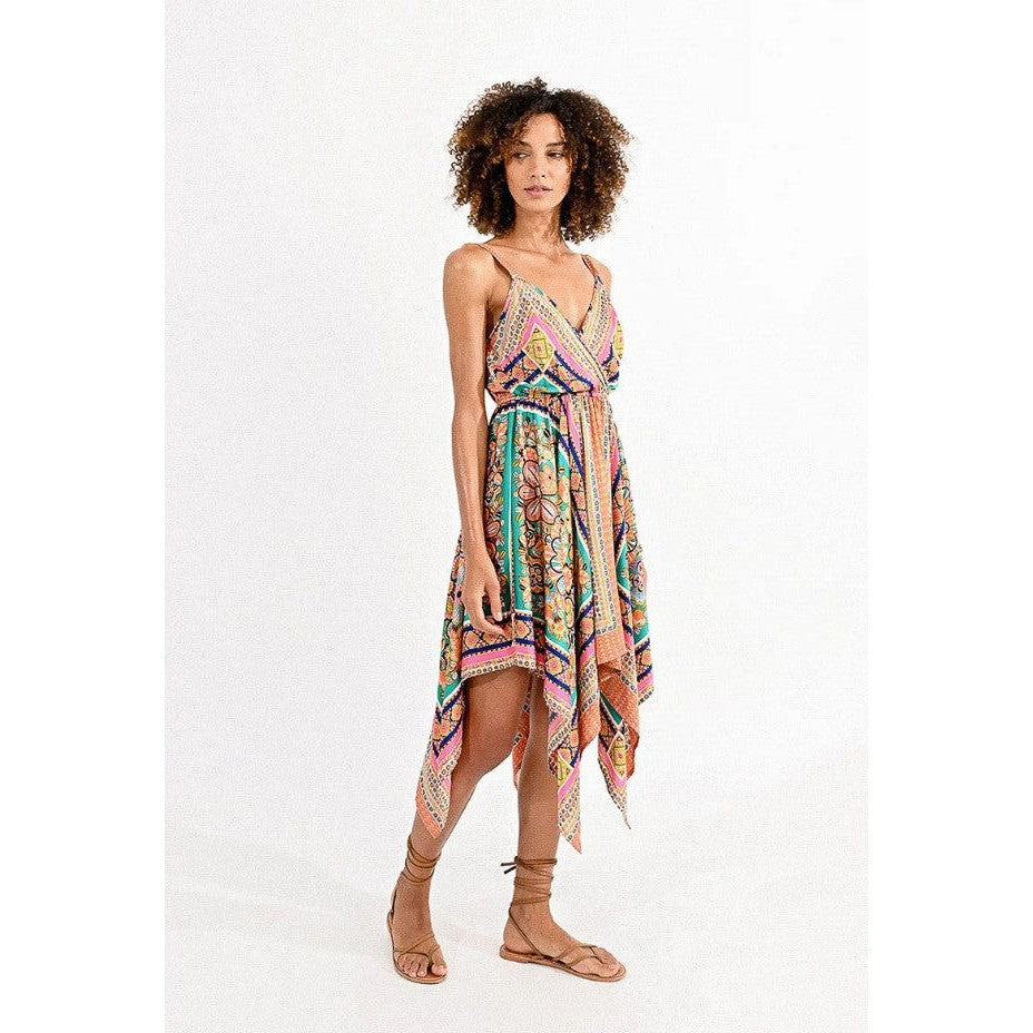 SCARF PRINTED DRESS-Dresses-MOLLY BRACKEN-Coriander