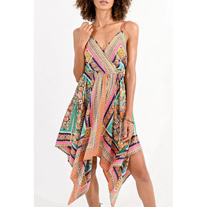 SCARF PRINTED DRESS-Dresses-MOLLY BRACKEN-Coriander