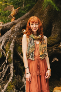 SCARF | WOODLAND WISDOM BOHO PRINT-Uncategorised-MARKET OF STARS-Coriander