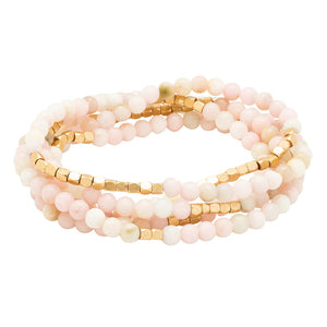 SCOUT BRACELET WRAP STONES-Jewellery-SCOUT-PINK OPAL-GOLD-Coriander