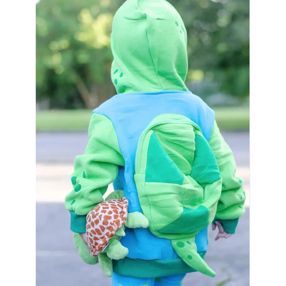 SEA TURTLE HOODIE-Kids-DOODLE PANTS-2T-TEAL-Coriander