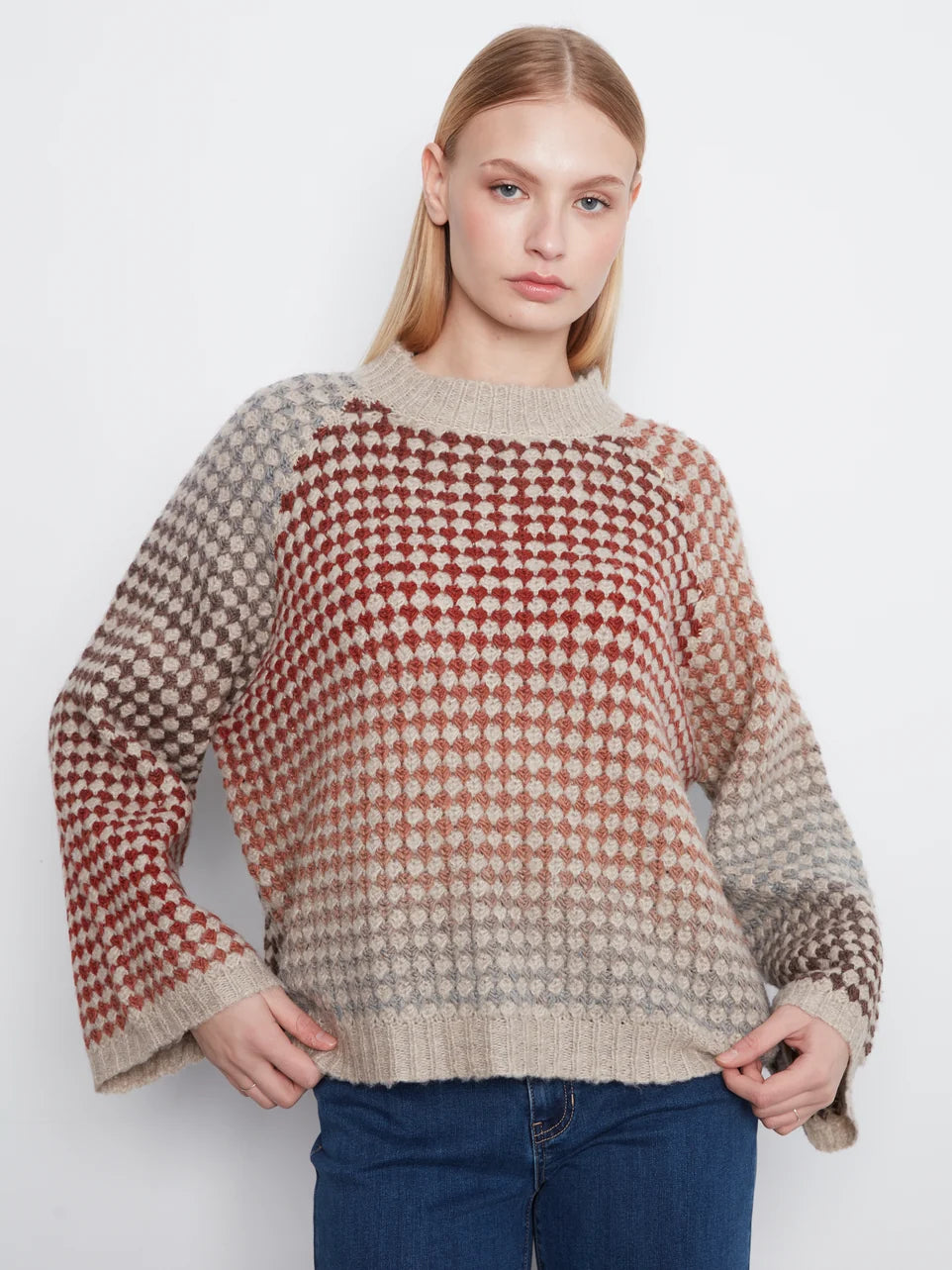 SEPT | C2071 3/4 SLEEVE SWEATER please double check colour is correct-Uncategorised-CHARLIE B-Coriander