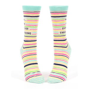 SHH...I'M OVERTHINKING CREW SOCKS-Socks-BLUE Q-Coriander