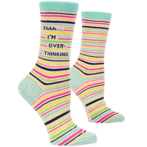 SHH...I'M OVERTHINKING CREW SOCKS-Socks-BLUE Q-Coriander