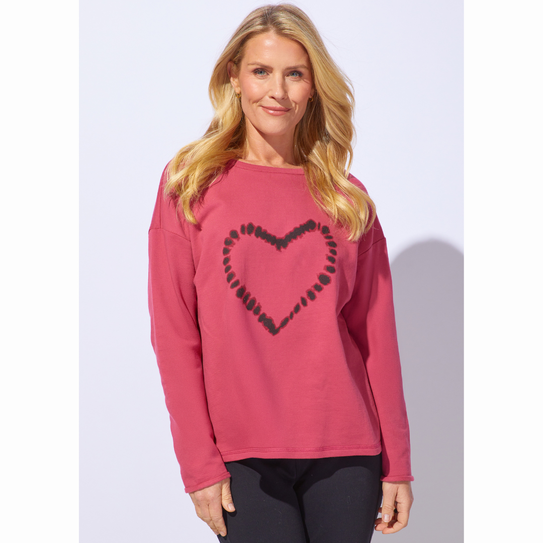 SHIBORI HEART PULLOVER-Tops-ESCAPE-Coriander