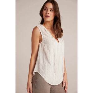 SHIRRED NECK SLEEVELESS PULLOVER-Tops-BELLA DAHL-Coriander