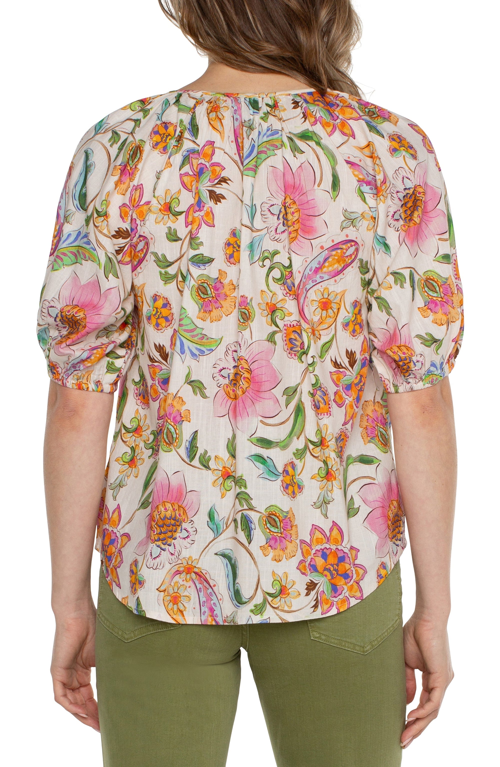 SHIRRED SHIRT-Tops-LIVERPOOL-Coriander