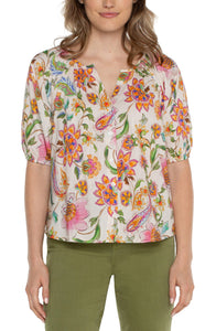 SHIRRED SHIRT-Tops-LIVERPOOL-SMALL-FLORAL-Coriander