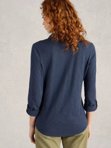 SHIRT | ANNIE JERSEY: NAVY-Tops-WHITE STUFF-Coriander