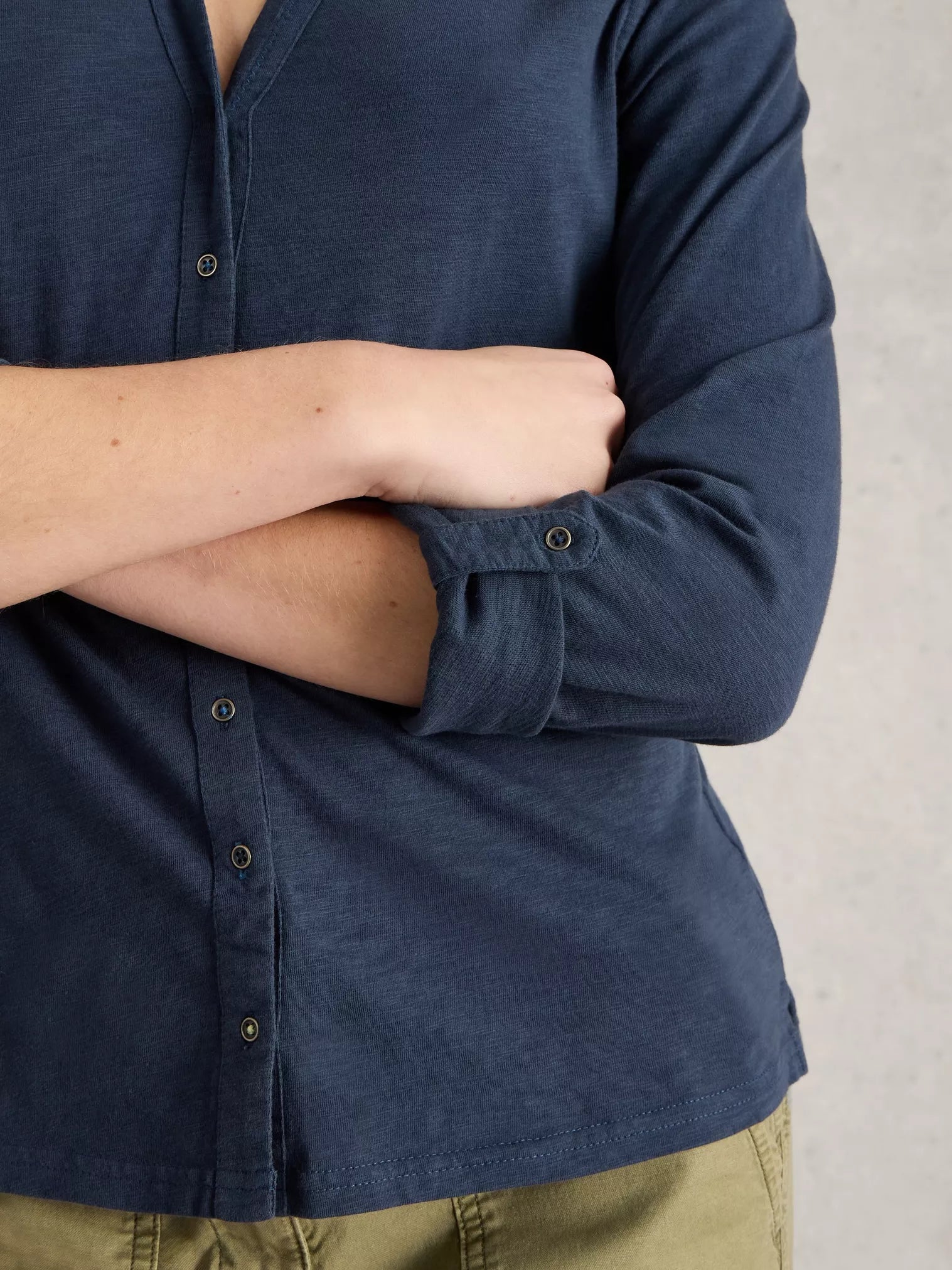 SHIRT | ANNIE JERSEY: NAVY-Tops-WHITE STUFF-Coriander