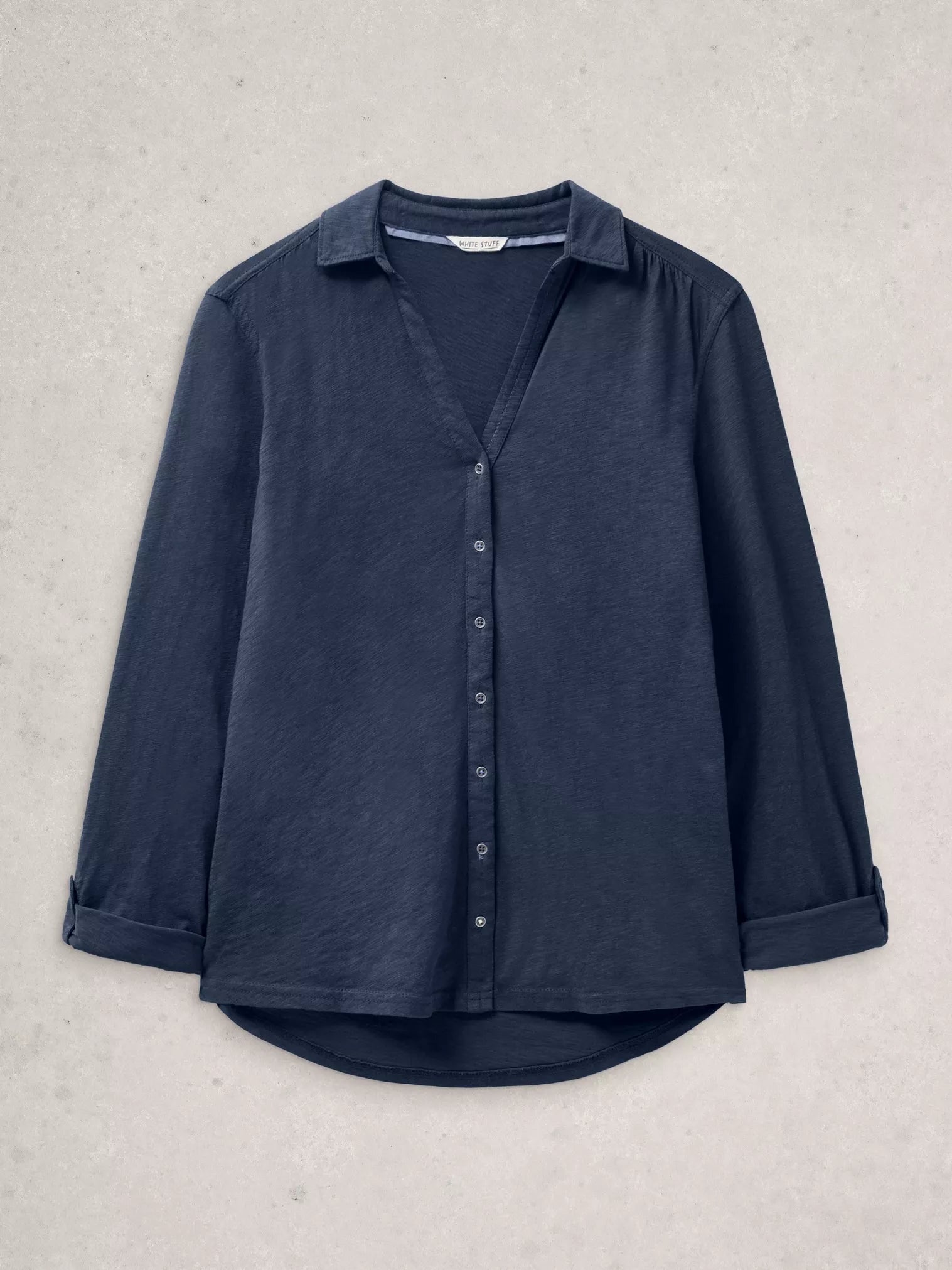 SHIRT | ANNIE JERSEY: NAVY-Tops-WHITE STUFF-Coriander