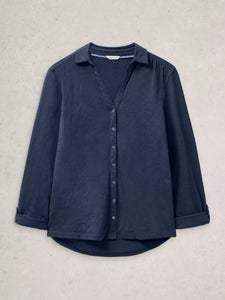 SHIRT | ANNIE JERSEY: NAVY-Tops-WHITE STUFF-Coriander
