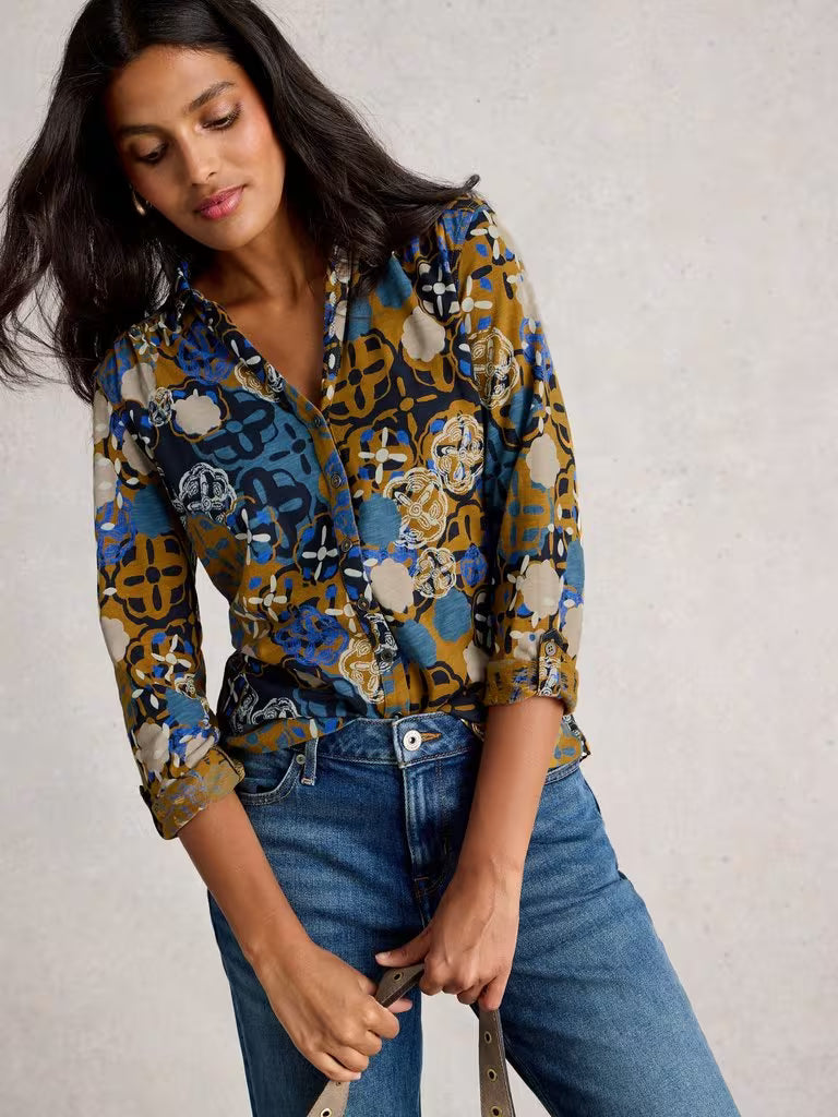 SHIRT | ANNIE-Tops-WHITE STUFF-10-CHART MULTI-Coriander