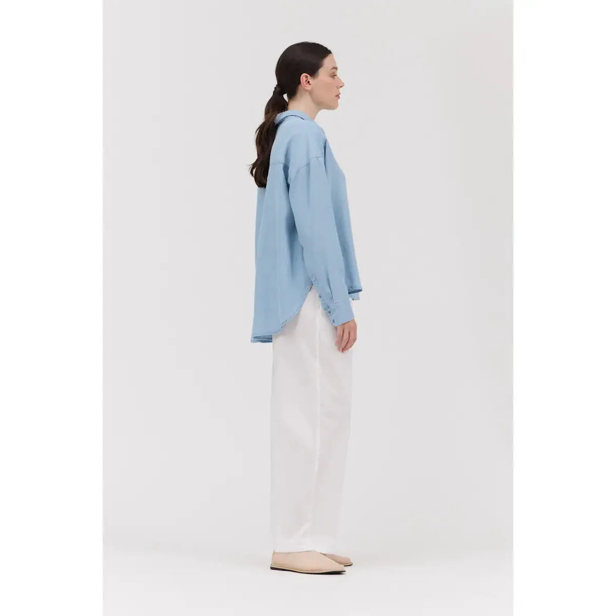 SHIRT | CHAMBRAY-Top-GRADE AND GATHER-Coriander