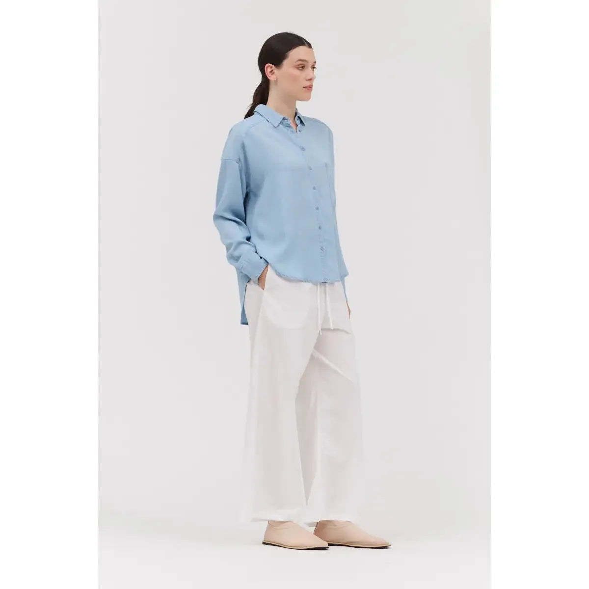 SHIRT | CHAMBRAY-Top-GRADE AND GATHER-Coriander