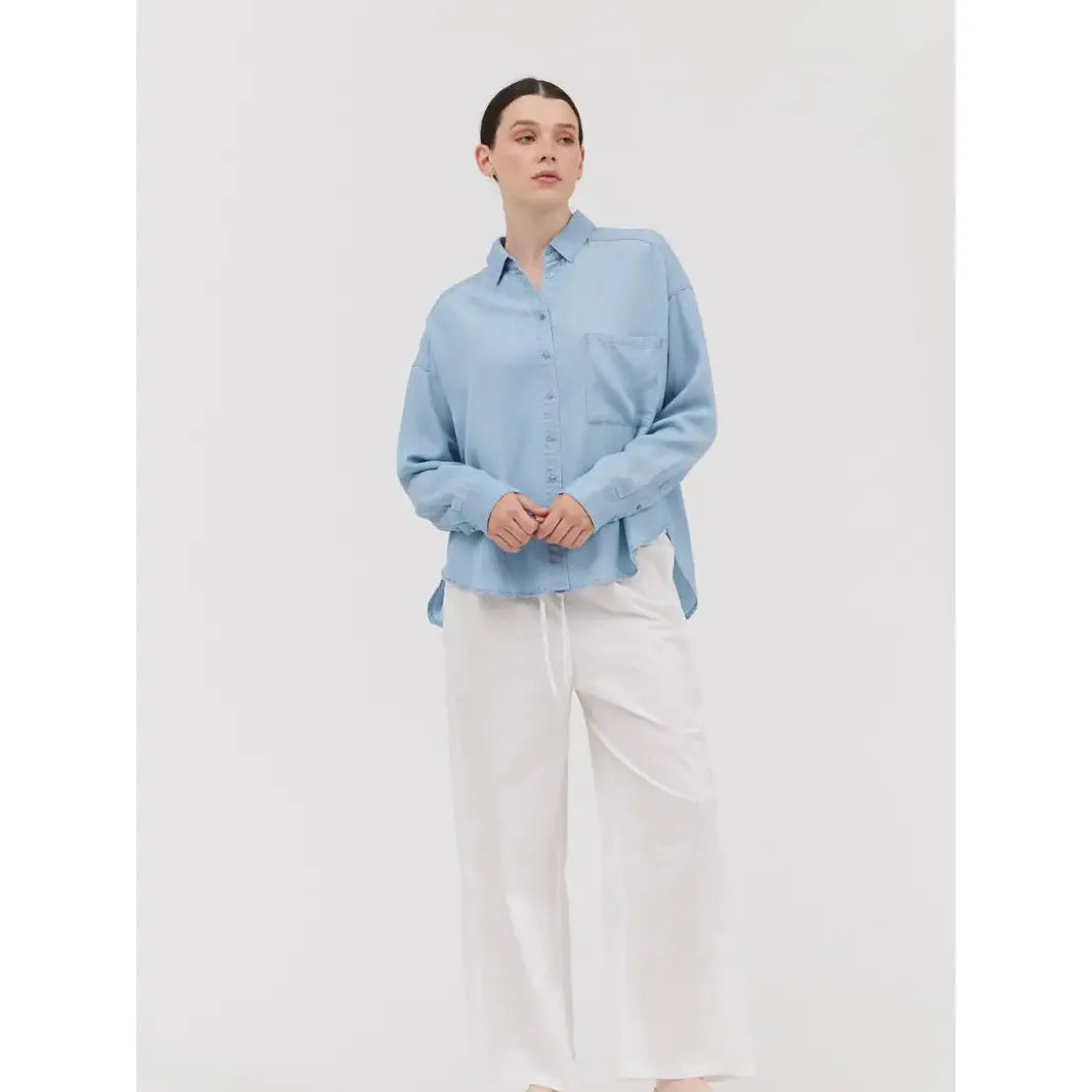 SHIRT | CHAMBRAY-Top-GRADE AND GATHER-Coriander