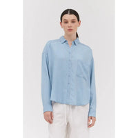 SHIRT | CHAMBRAY-Top-GRADE AND GATHER-SMALL-LIGHT WASH-Coriander