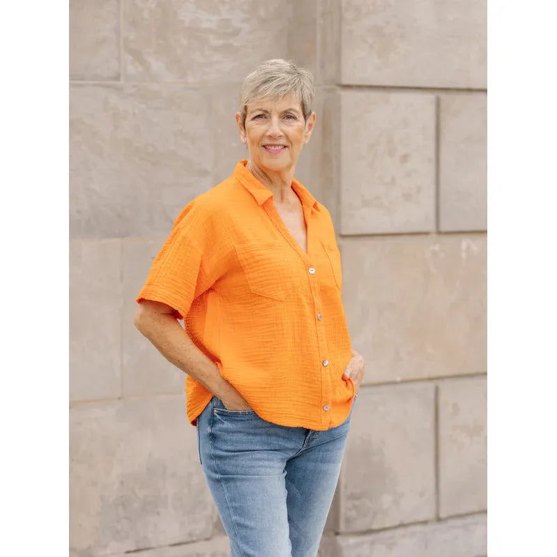SHIRT | DEIONNA-Top-SHANNON PASSERO STORE-XSMALL-ORANGE ZEST-Coriander