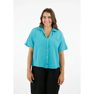 SHIRT | DEIONNA-Top-SHANNON PASSERO STORE-XSMALL-TEAL WATER-Coriander