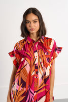SHIRT DRESS | MARQUISE SMOCKED-Dress-MOLLY BRACKEN-SMALL-MULTICO MARQUISE-Coriander