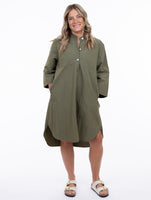 SHIRT DRESS | NORMA-Dress-SHANNON PASSERO-SMALL-OLIVE-Coriander