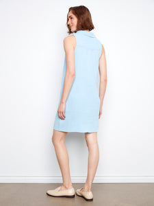 SHIRT DRESS | SLEEVELESS: BLUE BELL-Dress-CHARLIE B-Coriander