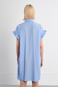 SHIRT DRESS | STRIPE SMOCKED-Dress-MOLLY BRACKEN-Coriander