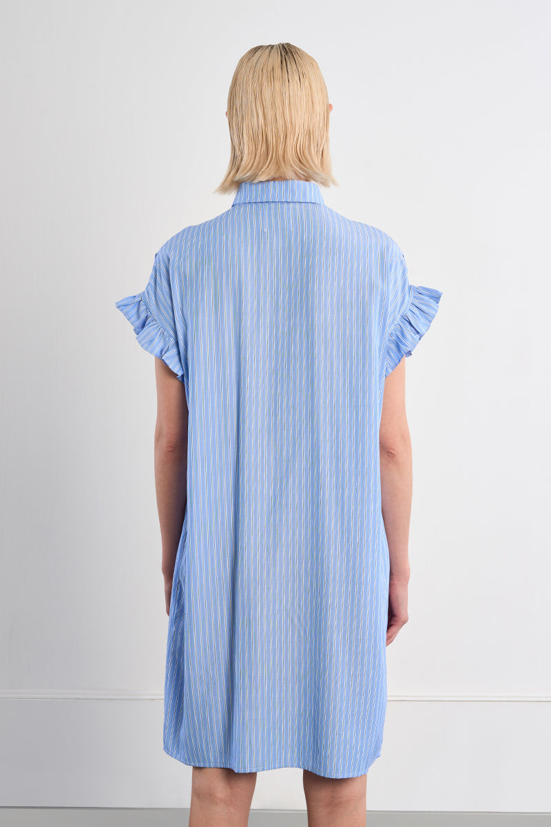 SHIRT DRESS | STRIPE SMOCKED-Dress-MOLLY BRACKEN-Coriander