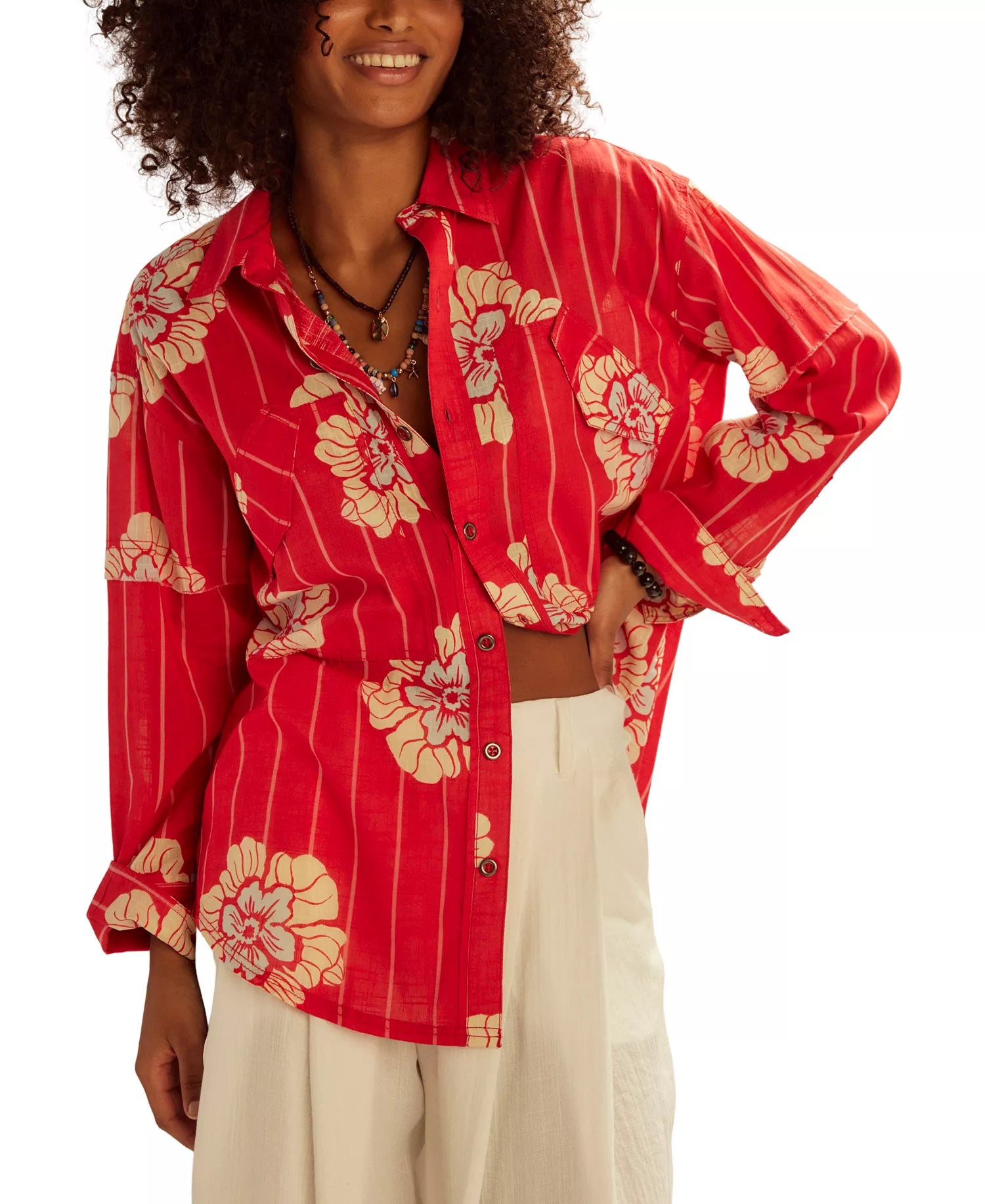 SHIRT | HIDDEN FLOWER CAMO-Tops-FREE PEOPLE-Coriander