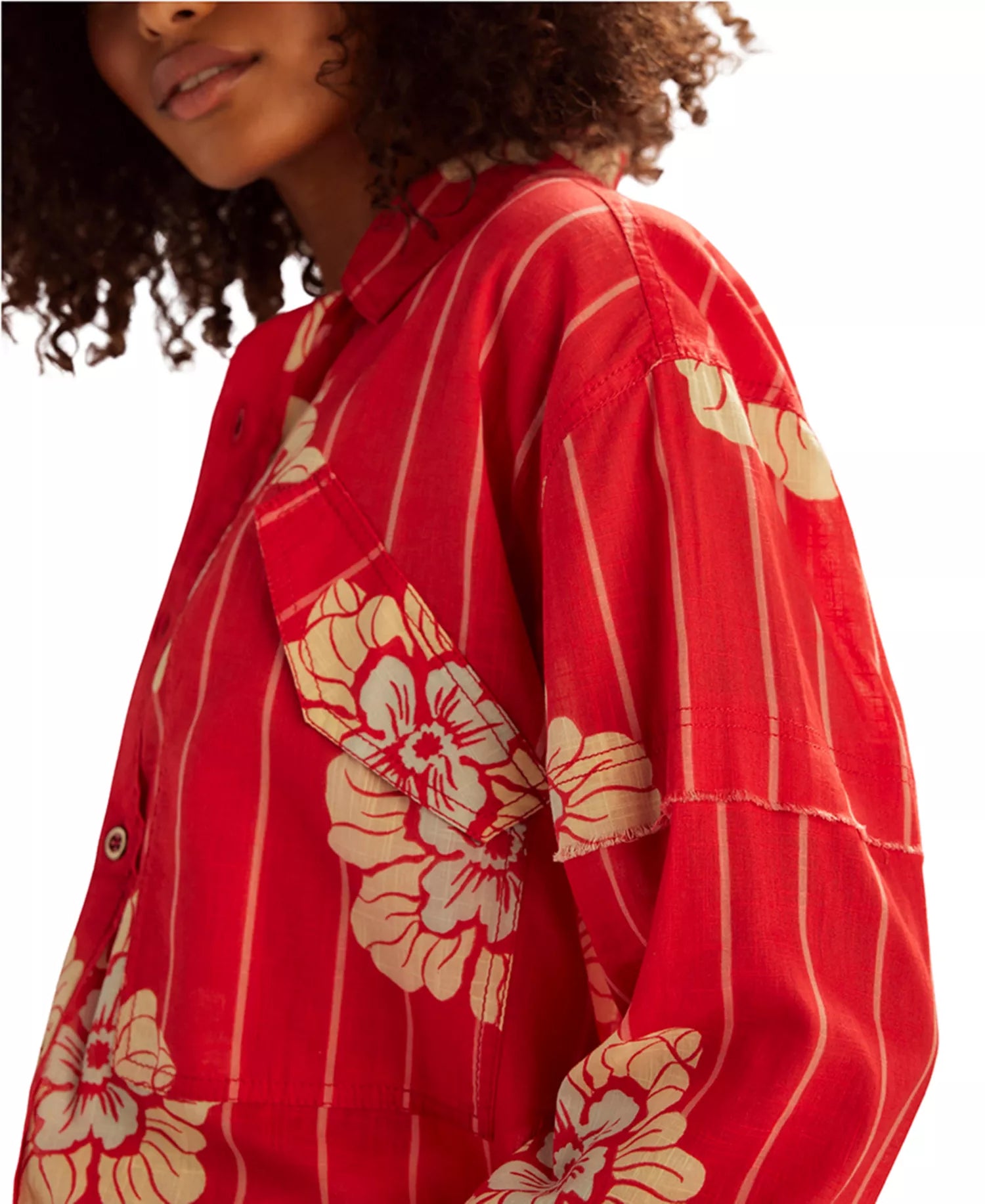 SHIRT | HIDDEN FLOWER CAMO-Tops-FREE PEOPLE-SMALL-CHERRY COMBO-Coriander