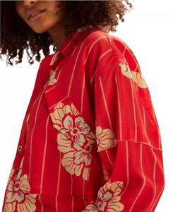 SHIRT | HIDDEN FLOWER CAMO-Tops-FREE PEOPLE-SMALL-CHERRY COMBO-Coriander