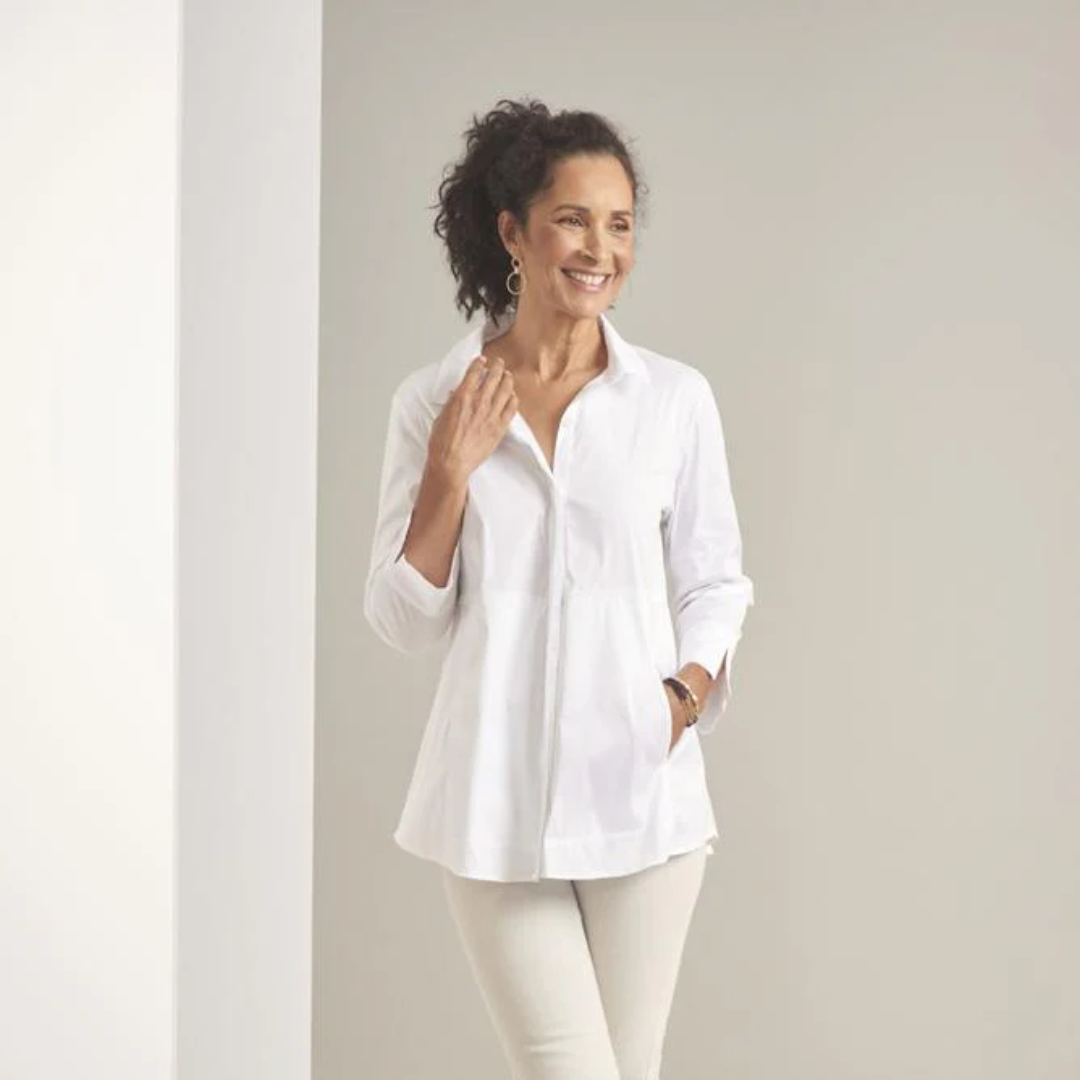 SHIRT | HIDDEN PLACKET BUTTON UP-Tops-HABITAT-Coriander