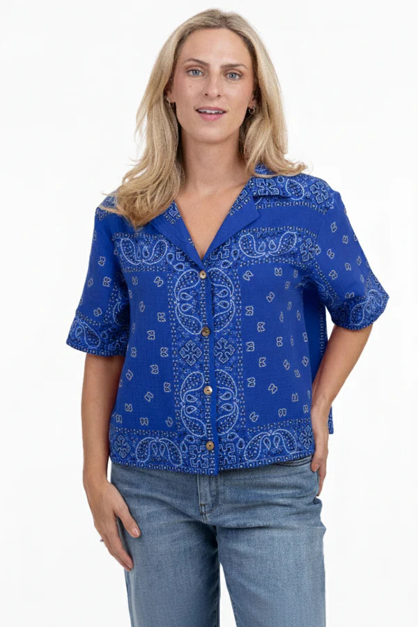 SHIRT | MARISOL-Tops-SHANNON PASSERO-XSMALL-ROYAL-Coriander