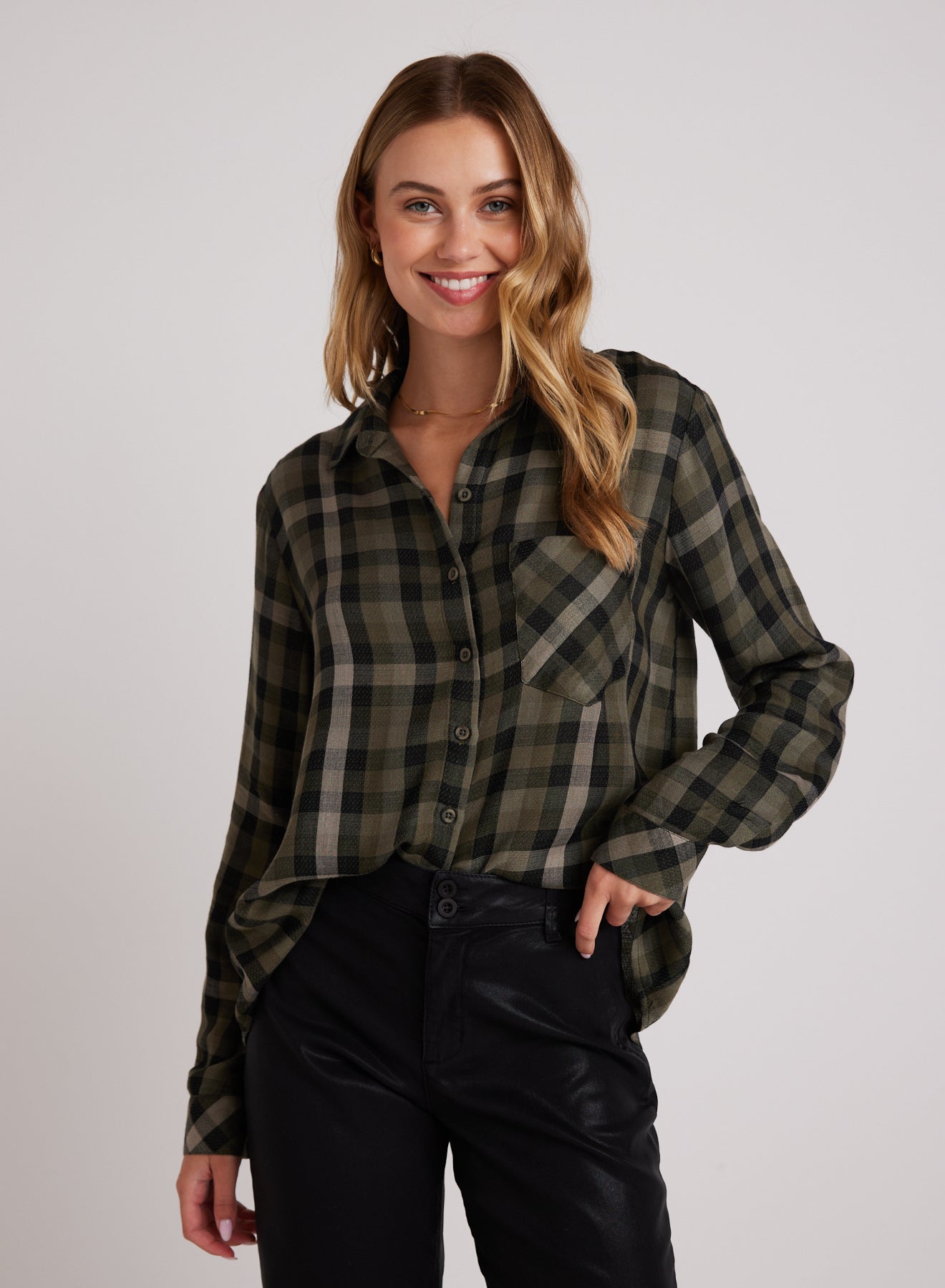 SHIRT | SLOUCHY POCKET BUTTON DOWN-Tops-BELLA DAHL-Coriander
