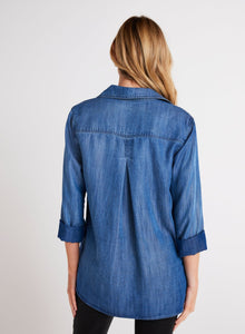 SHIRT TAIL BUTTON DOWN-Tops-BELLA DAHL-Coriander