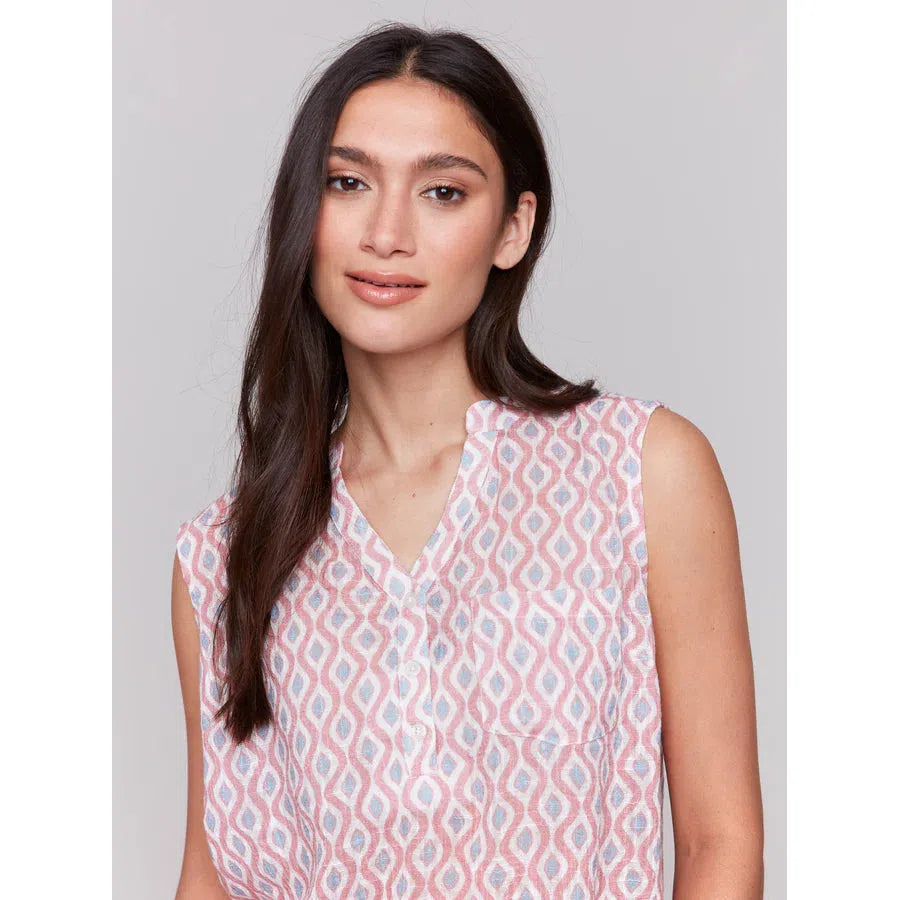 SHIRT | WAVES PRINT-Tops-CHARLIE B-SMALL-WAVE-Coriander